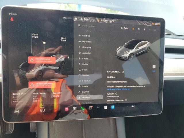 2022 Tesla Model 3 მანქანა იყიდება აუქციონზე, vin: 5YJ3E1EA6NF301676, აუქციონის ნომერი: 64578425
