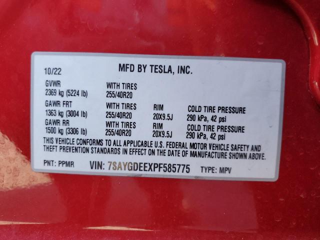 66734505 :رقم المزاد ، 7SAYGDEEXPF585775 vin ، 2023 Tesla Model Y مزاد بيع