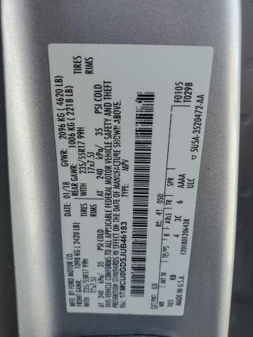 64321895 :رقم المزاد ، 1FMCU0GD5JUB46183 vin ، 2018 Ford Escape مزاد بيع