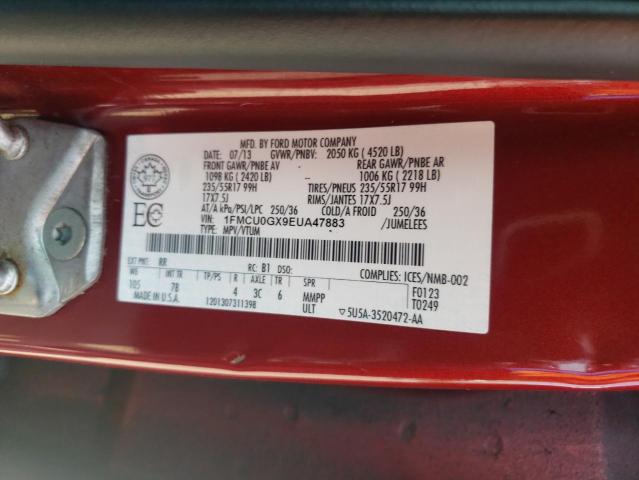 63641315 :رقم المزاد ، 1FMCU0GX9EUA47883 vin ، 2014 Ford Escape مزاد بيع
