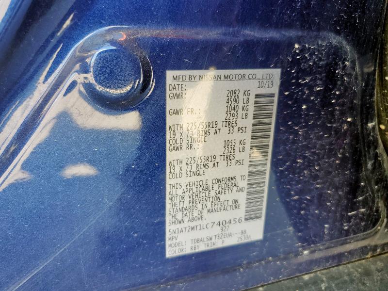 63699325 :رقم المزاد ، 5N1AT2MT1LC740456 vin ، 2020 Nissan Rogue S مزاد بيع