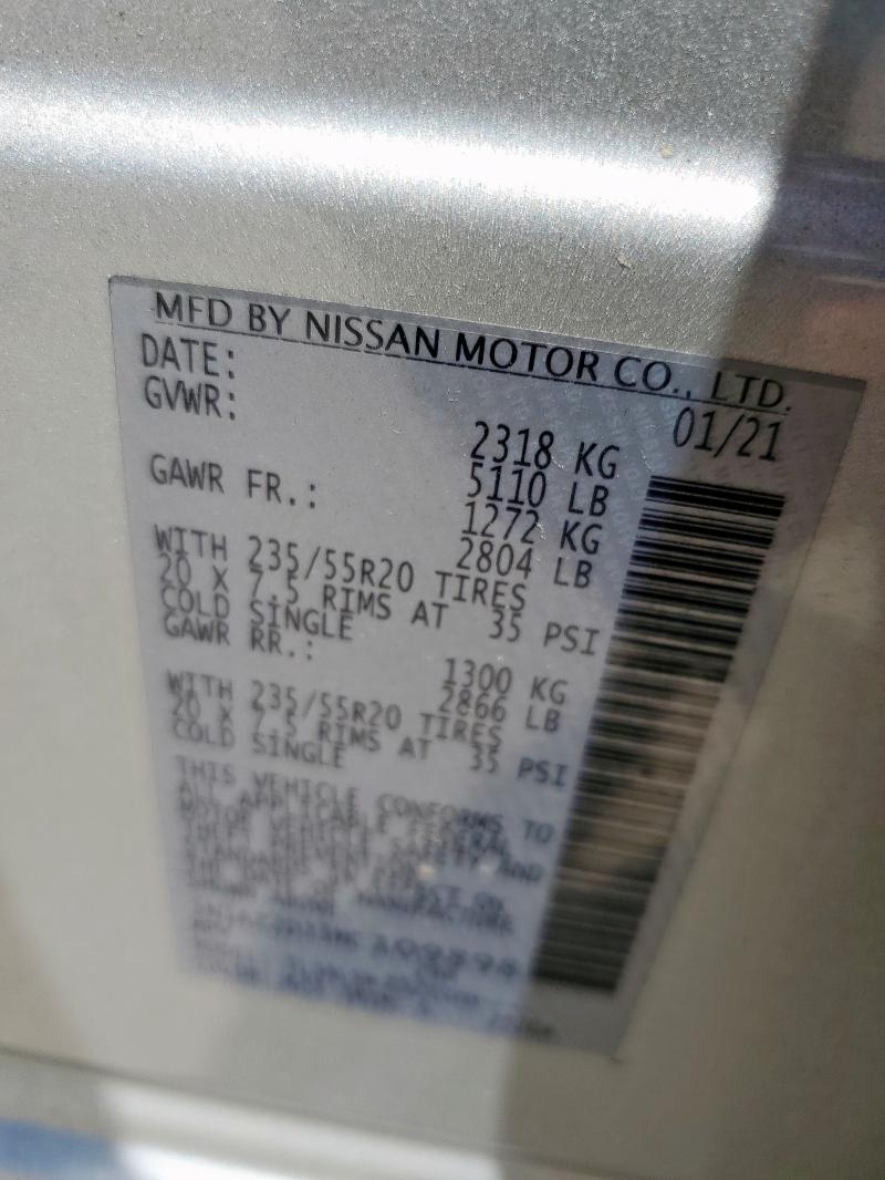 Продаж на аукціоні авто 2021 Nissan Murano Pla, vin: 5N1AZ2DJ3MC109898, номер лоту: 65685285