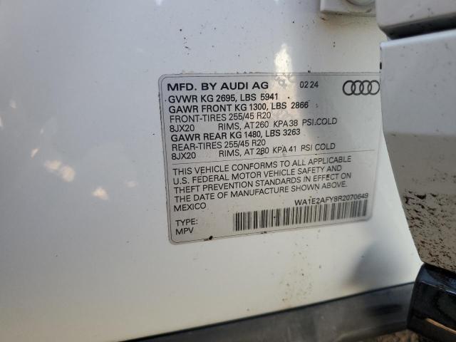 Aukcja sprzedaży 2024 Audi Q5 E, vin: WA1E2AFY8R2070649, numer aukcji: 65296445