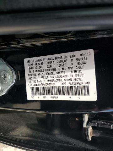 62051685 :رقم المزاد ، JH4CU2F60AC041980 vin ، 2010 Acura Tsx مزاد بيع