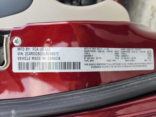 Продаж на аукціоні авто 2020 Dodge Grand Caravan, vin: 2C4RDGBG3LR248672, номер лоту: 59740365