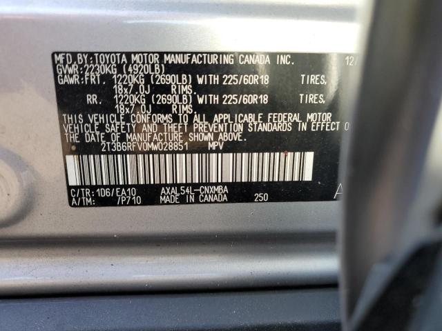 2021 Toyota Rav4 მანქანა იყიდება აუქციონზე, vin: 2T3B6RFV0MW028851, აუქციონის ნომერი: 63575375