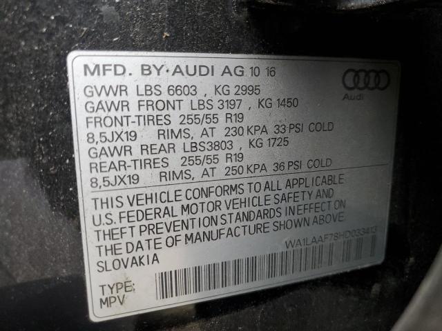 Продаж на аукціоні авто 2017 Audi Q7 Premium Plus, vin: WA1LAAF78HD033413, номер лоту: 65965835