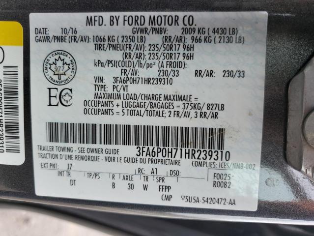 65375875 :رقم المزاد ، 3FA6P0H71HR239310 vin ، 2017 Ford Fusion مزاد بيع
