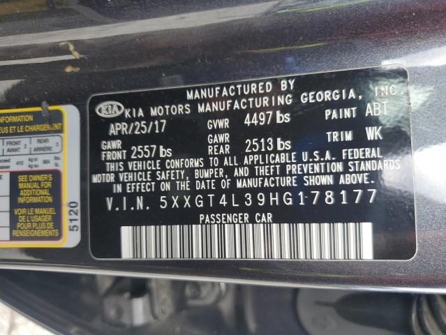 62543585 :رقم المزاد ، 5XXGT4L39HG178177 vin ، 2017 Kia Optima مزاد بيع