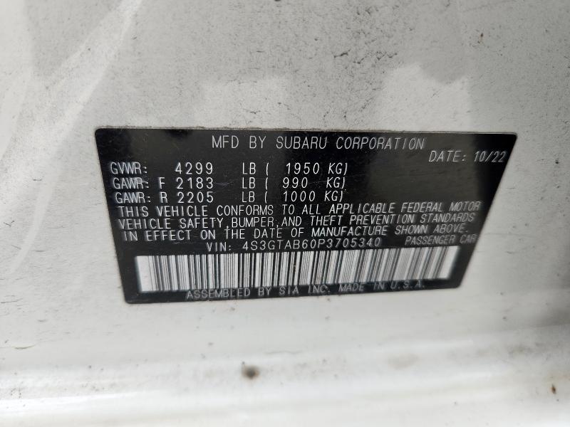 Aukcja sprzedaży 2023 Subaru Impreza, vin: 4S3GTAB60P3705340, numer aukcji: 63639225