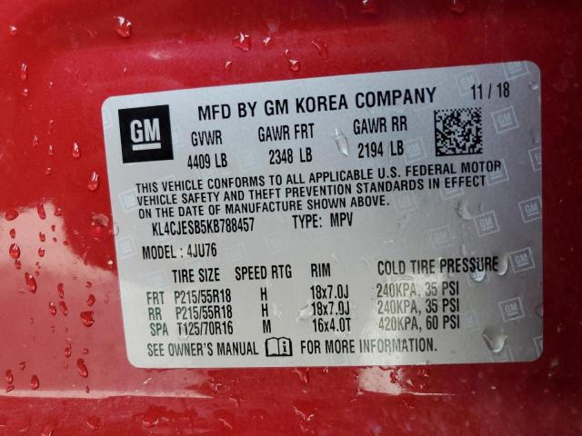 2019 Buick Encore Pre მანქანა იყიდება აუქციონზე, vin: KL4CJESB5KB788457, აუქციონის ნომერი: 65528305