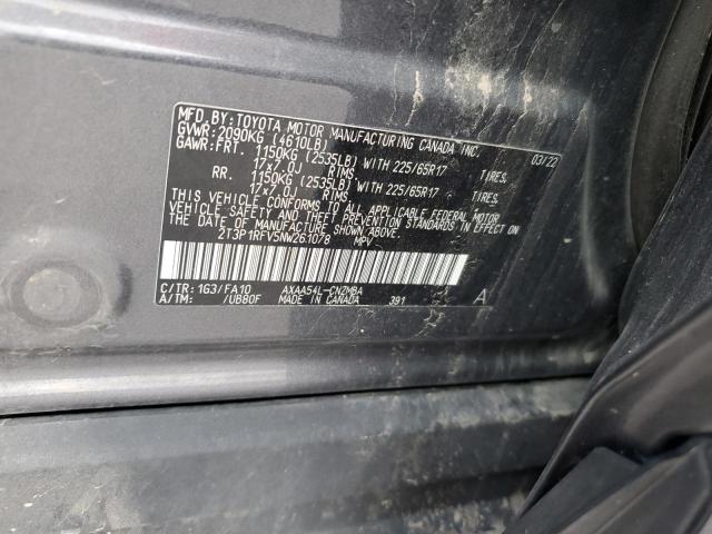 Продаж на аукціоні авто 2022 Toyota Rav4, vin: 2T3P1RFV5NW261078, номер лоту: 65001685