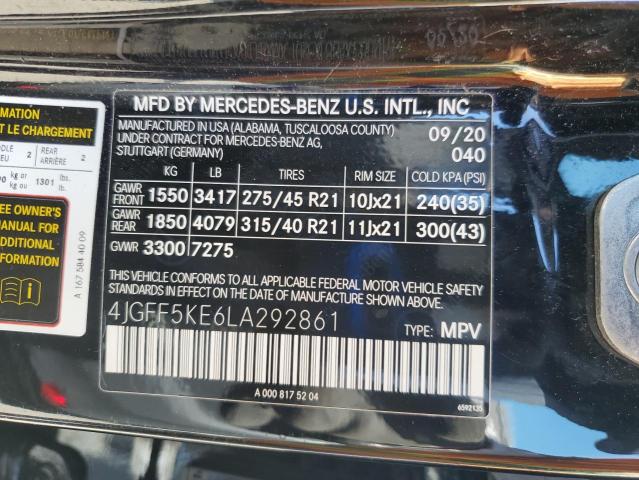 64127035 :رقم المزاد ، 4JGFF5KE6LA292861 vin ، 2020 Mercedes-benz Gls مزاد بيع