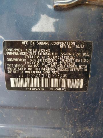 Aukcja sprzedaży 2019 Subaru Forester, vin: JF2SKACC4KH434295, numer aukcji: 63850315