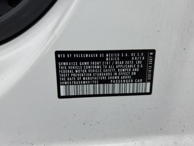 Auction sale of the 2019 Volkswagen Jetta, vin: 3VWE57BU5KM091702, lot number: 63637555