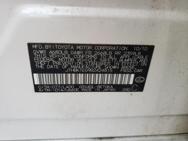 Продажа на аукционе авто 2011 Lexus Es 350, vin: JTHBK1EG9B2424815, номер лота: 65508865