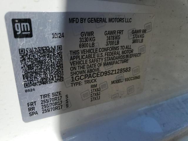Aukcja sprzedaży 2025 Chevrolet Silverado, vin: 1GCPACED9SZ128583, numer aukcji: 62888325