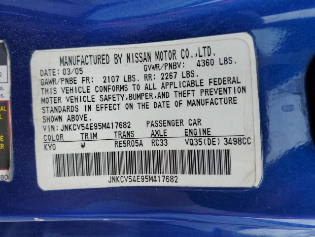 Aukcja sprzedaży 2005 Infiniti G35, vin: JNKCV54E95M417682, numer aukcji: 65213415