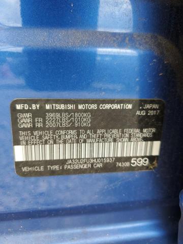 66070795 :رقم المزاد ، JA32U2FU3HU015937 vin ، 2017 Mitsubishi Lancer مزاد بيع