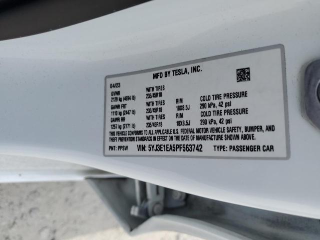 2023 Tesla Model X მანქანა იყიდება აუქციონზე, vin: 5YJ3E1EA5PF563742, აუქციონის ნომერი: 61196095