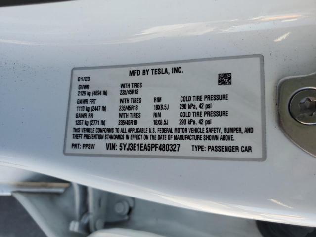 Aukcja sprzedaży 2023 Tesla Model 3, vin: 5YJ3E1EA5PF480327, numer aukcji: 64856385