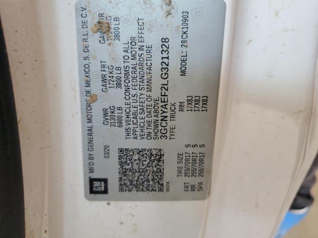 Продаж на аукціоні авто 2020 Chevrolet Silverado, vin: 3GCNYAEF2LG321328, номер лоту: 63599105