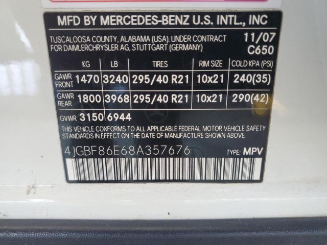 Aukcja sprzedaży 2008 Mercedes-benz Gl, vin: 4JGBF86E68A357676, numer aukcji: 64771235