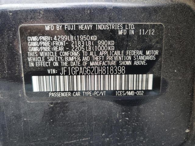 Продаж на аукціоні авто 2013 Subaru Impreza, vin: JF1GPAG62DH818398, номер лоту: 63555705