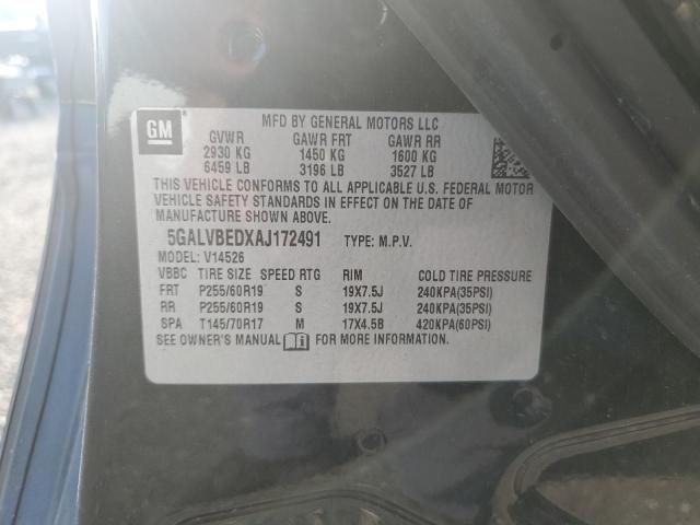 2010 Buick Enclave Cx მანქანა იყიდება აუქციონზე, vin: 5GALVBEDXAJ172491, აუქციონის ნომერი: 66106065