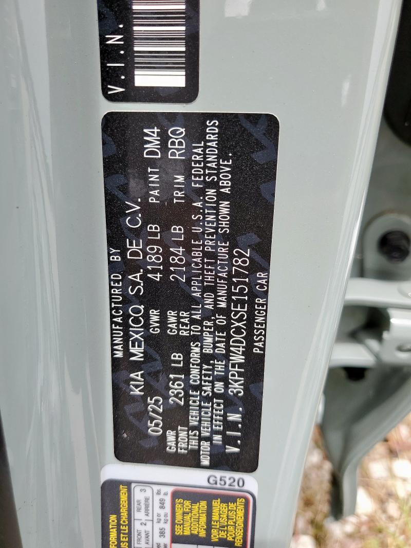 Продажа на аукционе авто 2025 Kia K4, vin: 3KPFW4DCXSE151782, номер лота: 65335275
