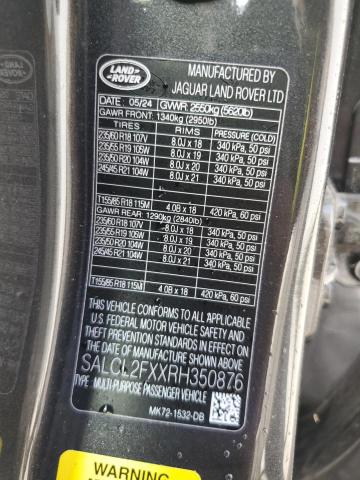 2024 Land Rover Discovery მანქანა იყიდება აუქციონზე, vin: SALCL2FXXRH350876, აუქციონის ნომერი: 63096075