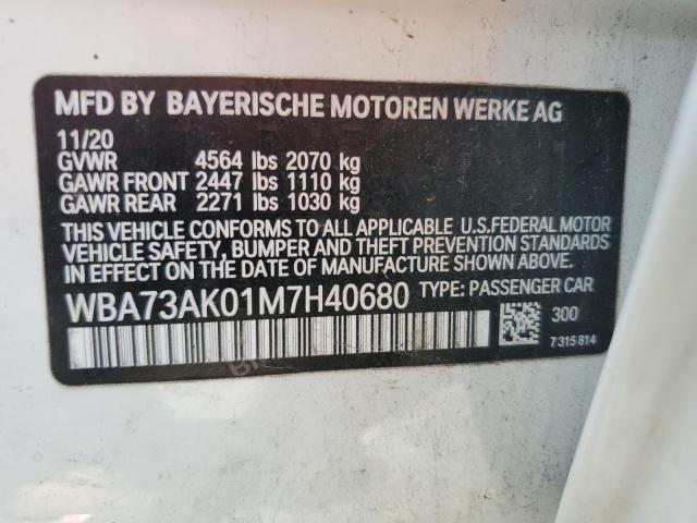 65047705 :رقم المزاد ، WBA73AK01M7H40680 vin ، 2021 Bmw 228xi مزاد بيع