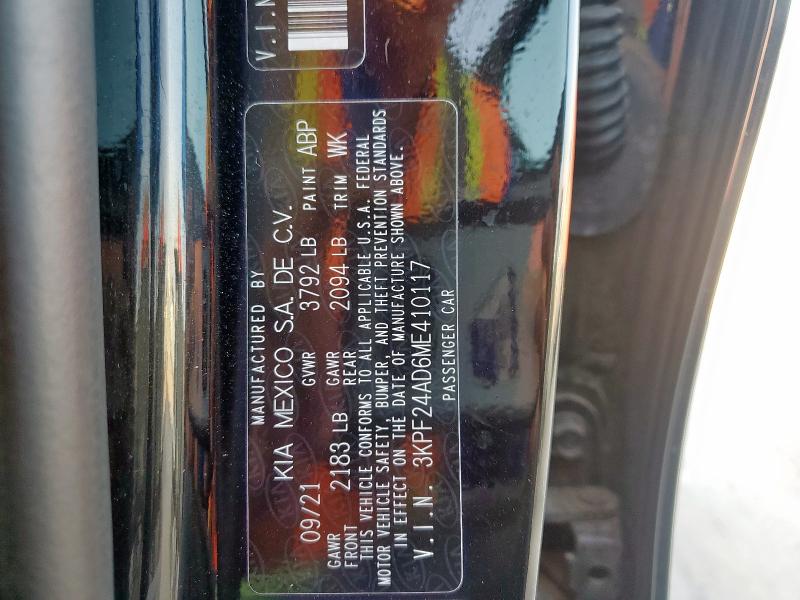 Aukcja sprzedaży 2021 Kia Forte, vin: 3KPF24AD6ME410117, numer aukcji: 65440885