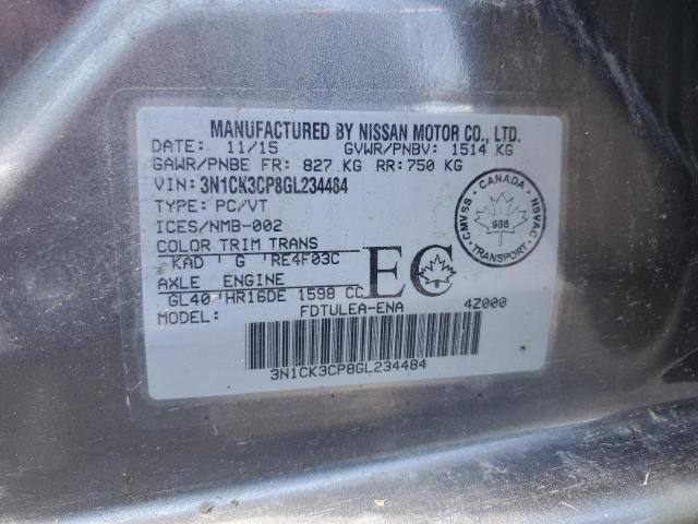 65281175 :رقم المزاد ، 3N1CK3CP8GL234484 vin ، 2016 Nissan Micra مزاد بيع
