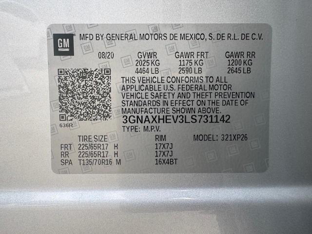 Продаж на аукціоні авто 2020 Chevrolet Equinox Ls, vin: 3GNAXHEV3LS731142, номер лоту: 65581115