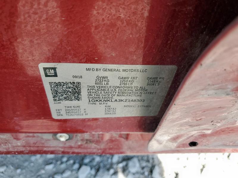 Aukcja sprzedaży 2019 Gmc Acadia, vin: 1GKKNKLA3KZ148303, numer aukcji: 66377395