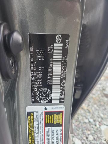 Продаж на аукціоні авто 2012 Toyota Camry Base, vin: 4T1BF1FK9CU608940, номер лоту: 64479435