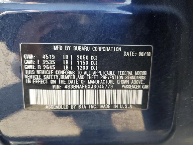 63638925 :رقم المزاد ، 4S3BNAF6XJ3045779 vin ، 2018 Subaru Legacy 2.5 مزاد بيع