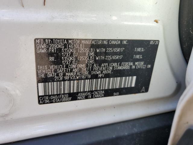 Aukcja sprzedaży 2020 Toyota Rav4 Le, vin: 2T3F1RFV2LW116718, numer aukcji: 65609385