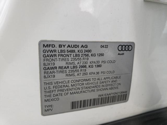 Продажа на аукционе авто 2022 Audi Q5, vin: WA1EAAFY0N2106444, номер лота: 64081155