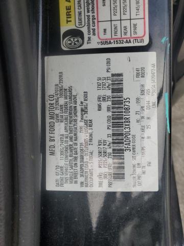 Aukcja sprzedaży 2011 Ford Fusion Hyb, vin: 3FADP0L3XBR108735, numer aukcji: 66361195