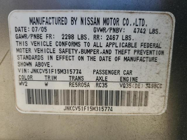 Продажа на аукционе авто 2005 Infiniti G35, vin: JNKCV51F15M315774, номер лота: 65253395