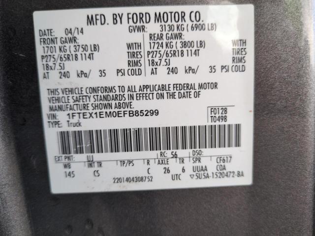 65006155 :رقم المزاد ، 1FTEX1EM0EFB85299 vin ، 2014 Ford F150 مزاد بيع