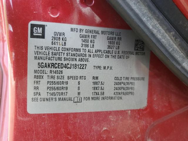 2012 Buick Enclave მანქანა იყიდება აუქციონზე, vin: 5GAKRCED4CJ181227, აუქციონის ნომერი: 65081345