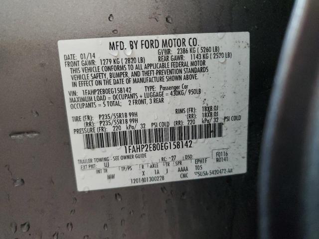 64853605 :رقم المزاد ، 1FAHP2E80EG158142 vin ، 2014 Ford Taurus Sel مزاد بيع