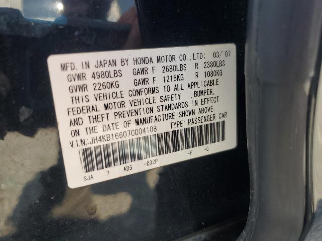 Aukcja sprzedaży 2007 Acura Rl, vin: JH4KB16607C004108, numer aukcji: 65635215