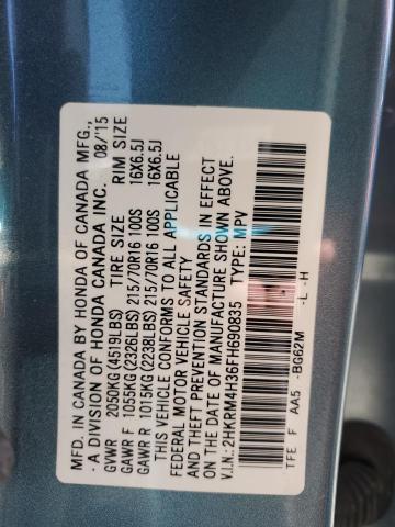 Продаж на аукціоні авто 2015 Honda Cr-v Lx, vin: 2HKRM4H36FH690835, номер лоту: 66077815