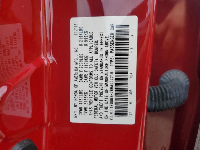 63565865 :رقم المزاد ، 19UUB3F78HA002216 vin ، 2017 Acura Tlx Advanc مزاد بيع