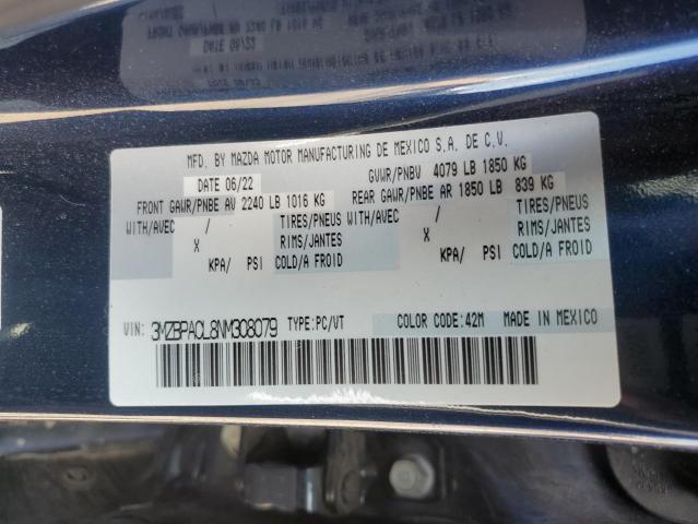 Aukcja sprzedaży 2022 Mazda 3 Preferre, vin: 3MZBPACL8NM308079, numer aukcji: 62328775