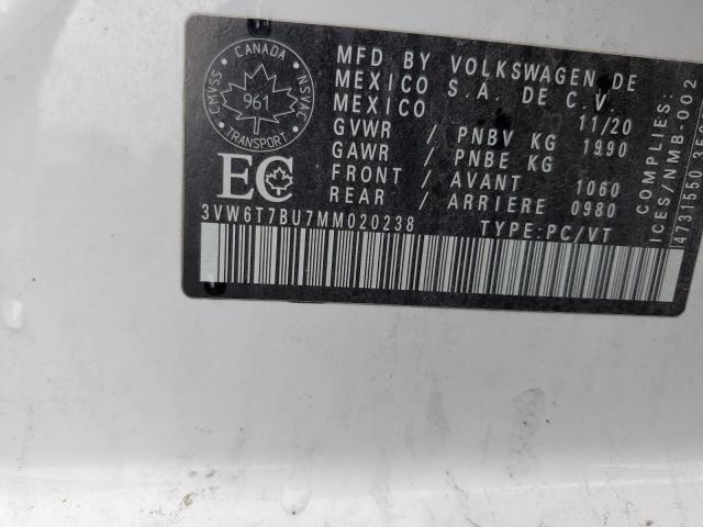 Продаж на аукціоні авто 2021 Volkswagen Jetta, vin: 3VW6T7BU7MM020238, номер лоту: 62372595